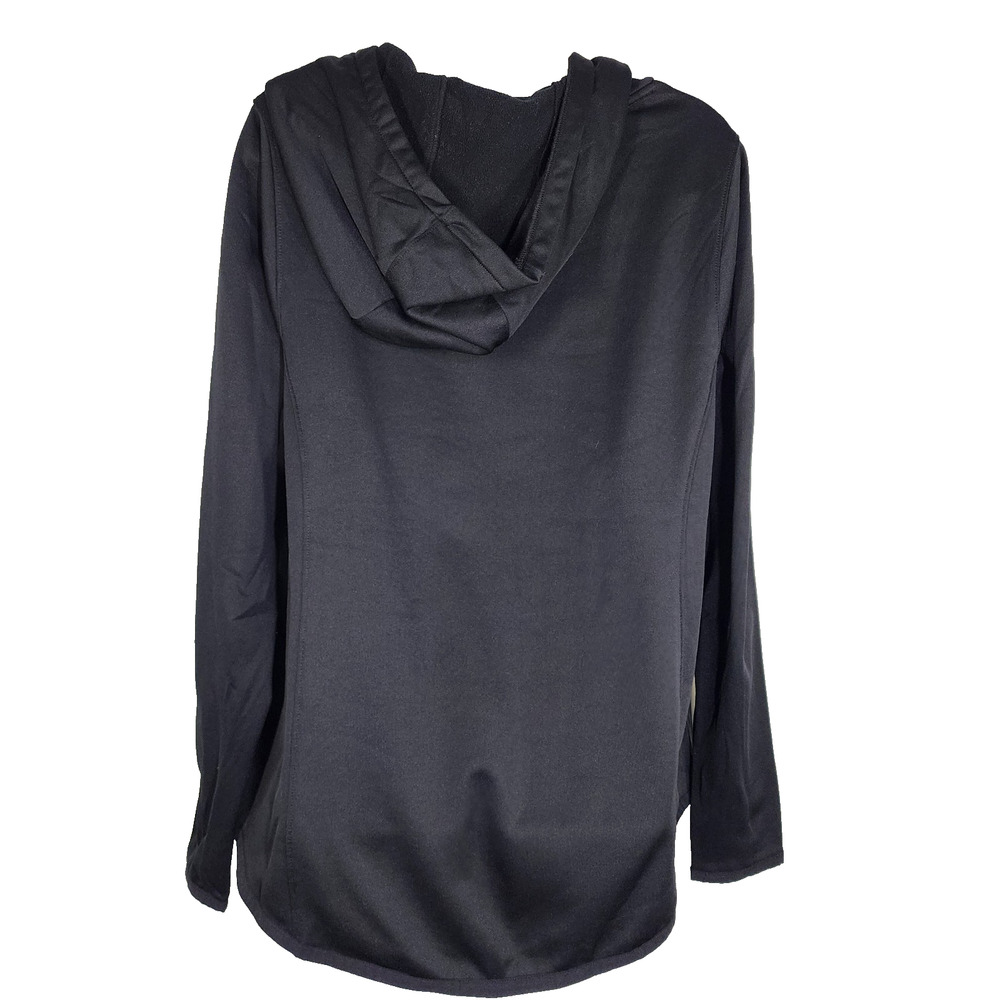 Livi Active Womens Sweatshirt Black Fleece Hooded Pullover Pockets Thumbholes 14 - Picture 2 of 10